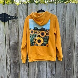 Orange Kids Good Vibes Only Sunflower Hoodie Sz Med